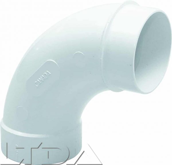 Coude grand rayon 90° blanc MF