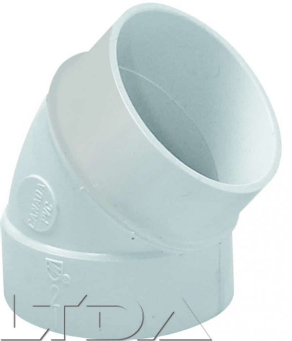 Coude 45° blanc MF
