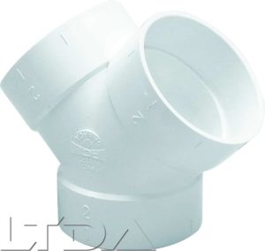 Dérivation Y à 45° blanche.