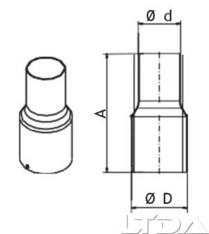 Réduction acier diam 102mm  /diam 63mm