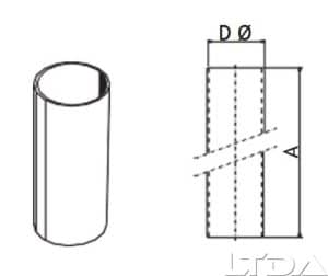 Tube acier laser diam 102mm - Longeur de 2m